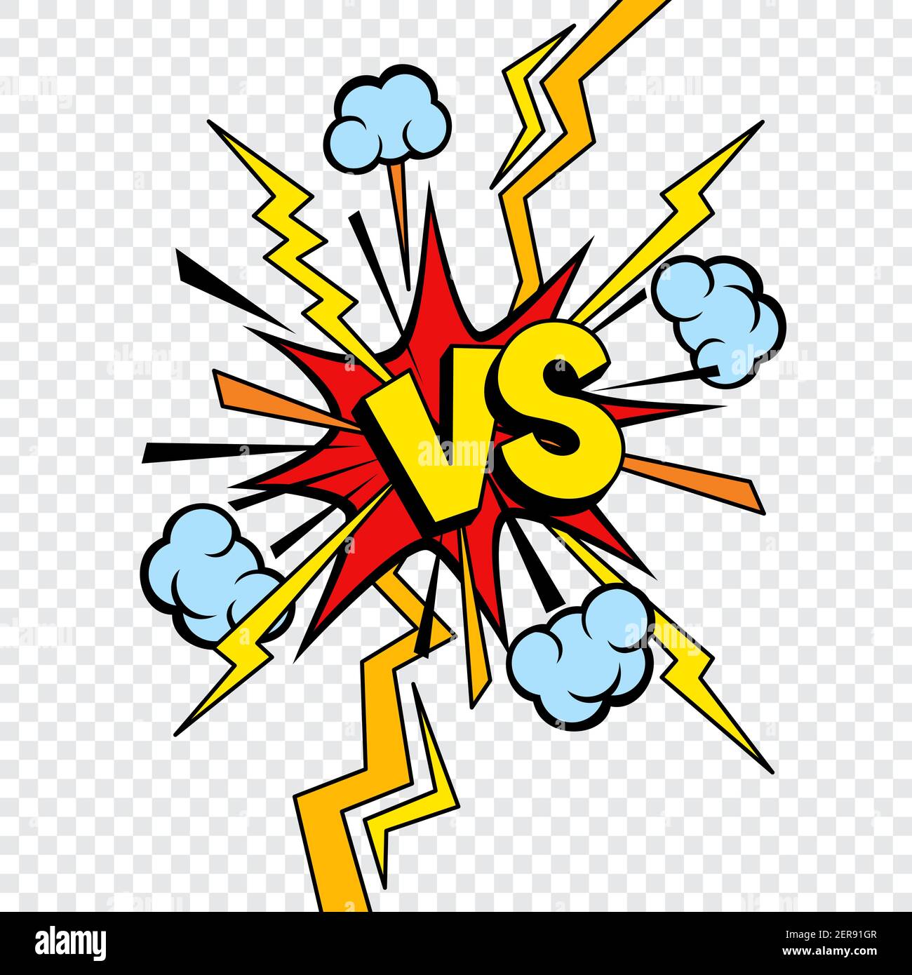 VS or Versus comic design isolated on transparent background