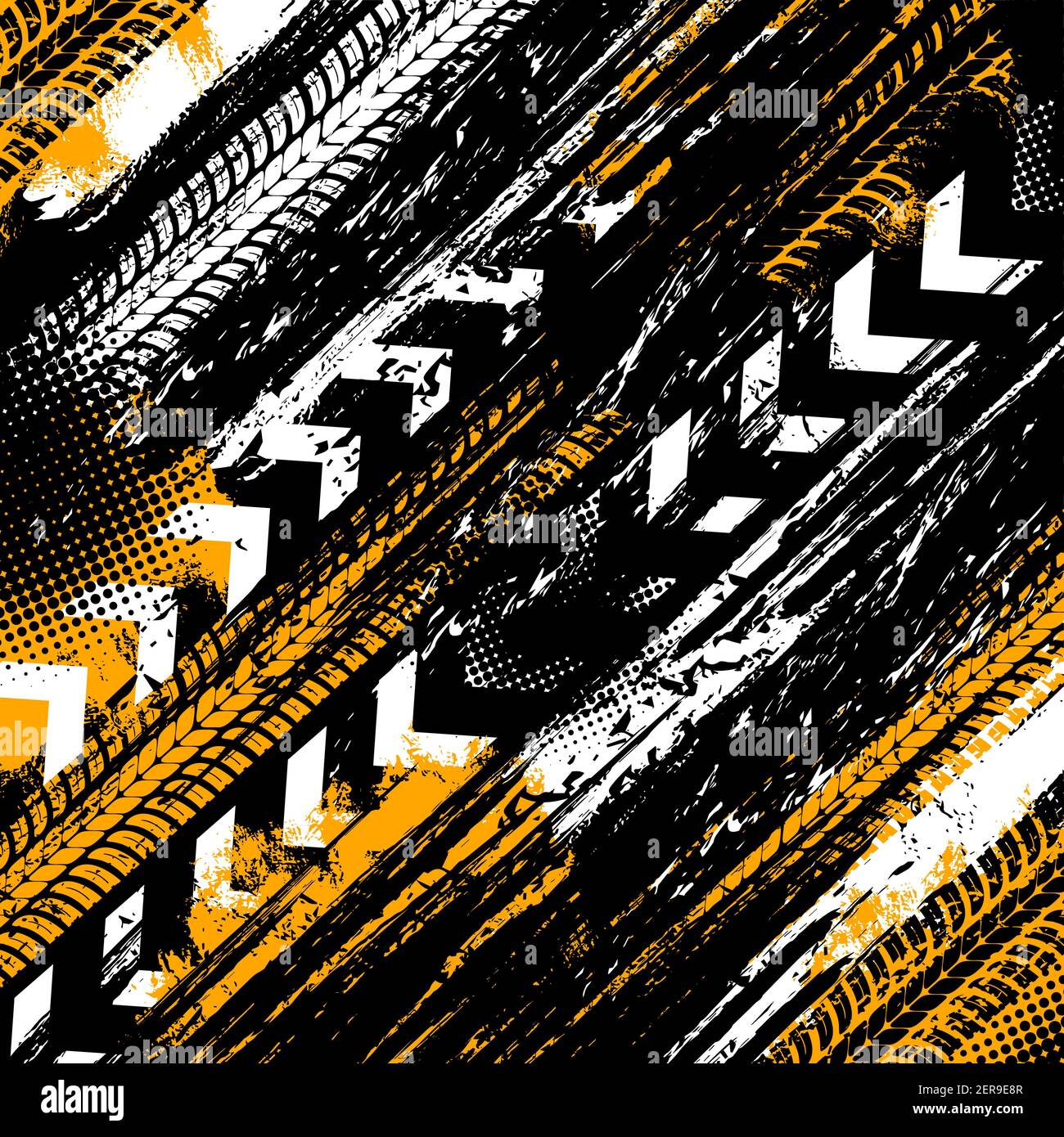 Abstract Racing Stripes Background With black, white and yellow
