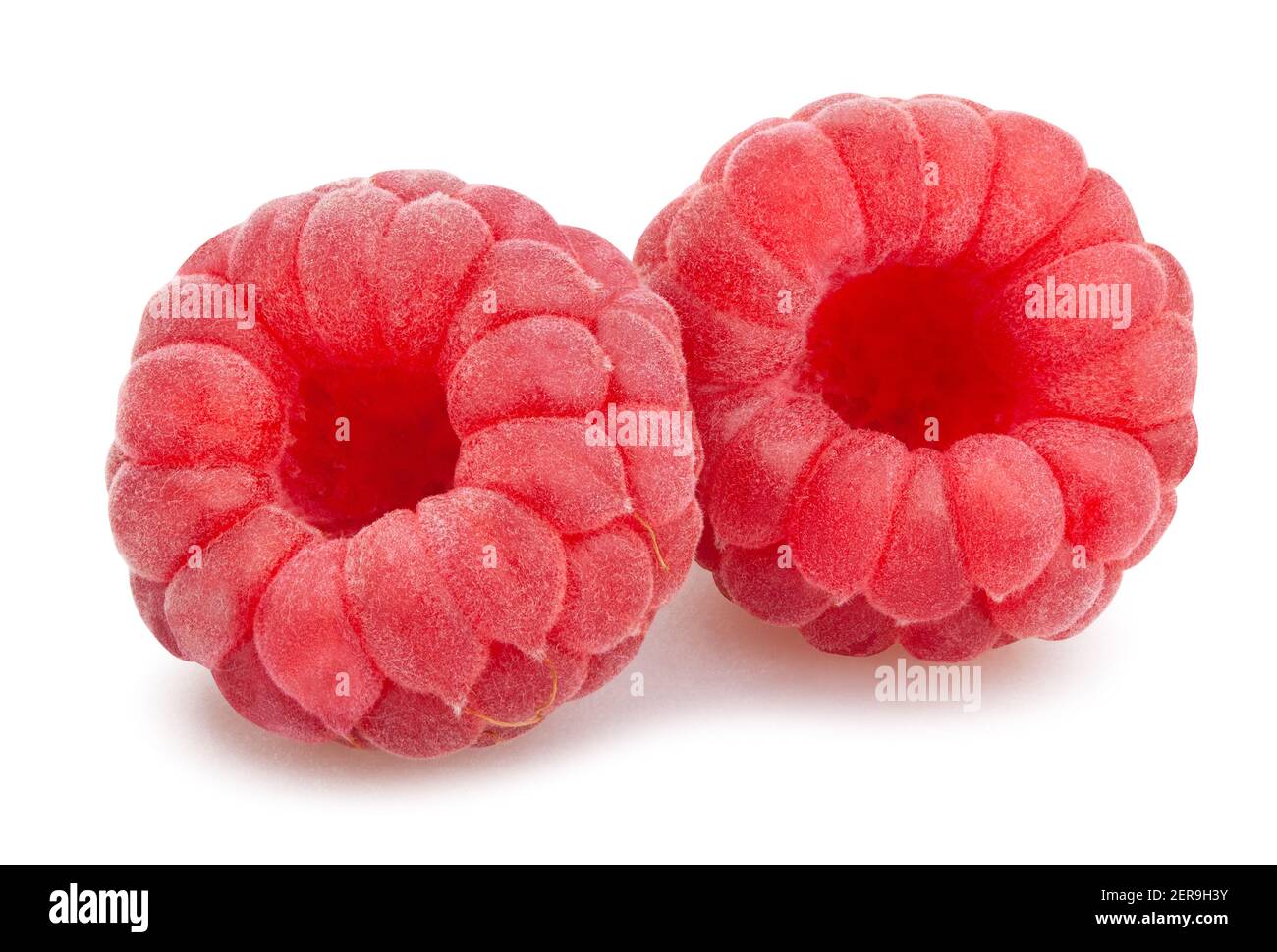 raspberry path isolated on white Stock Photo