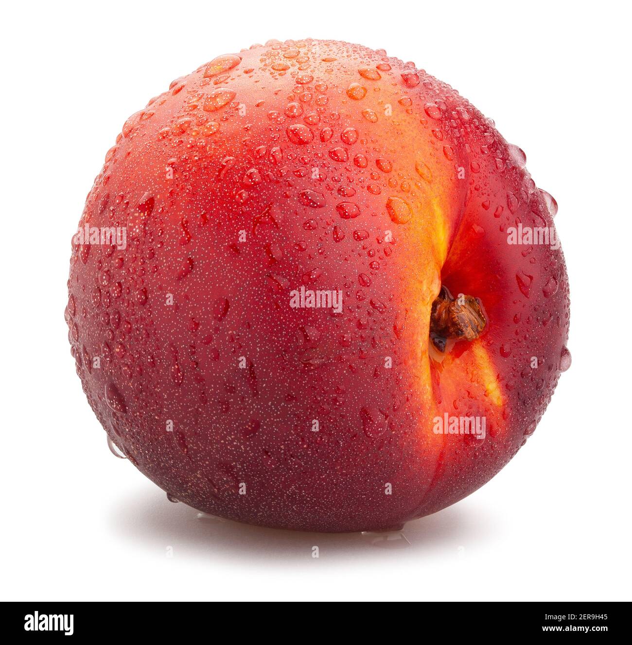 nectarine path isolated on white Stock Photo