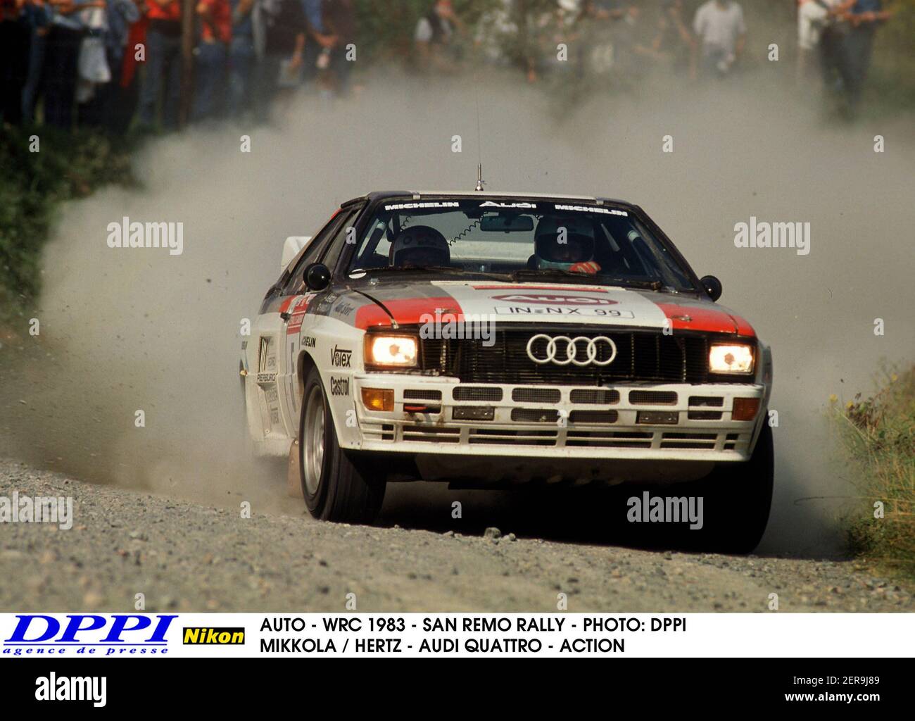 AUTO - WRC 1983 - SAN REMO RALLY - PHOTO: DPPI HANNU MIKKOLA / HERTZ - AUDI QUATTRO - ACTION ZZZZ Stock Photo