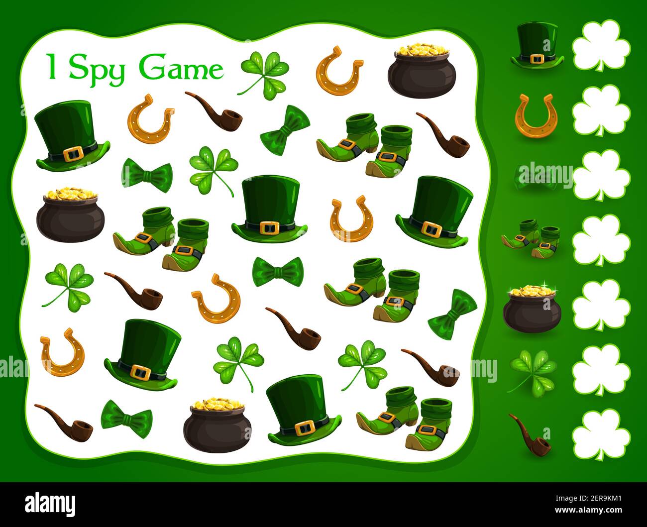 I spy kids game with st Patrick day vector elements. Development of  numeracy skills and attention, cartoon riddle page. Math worksheet for  kindergarte Stock Vector Image & Art - Alamy
