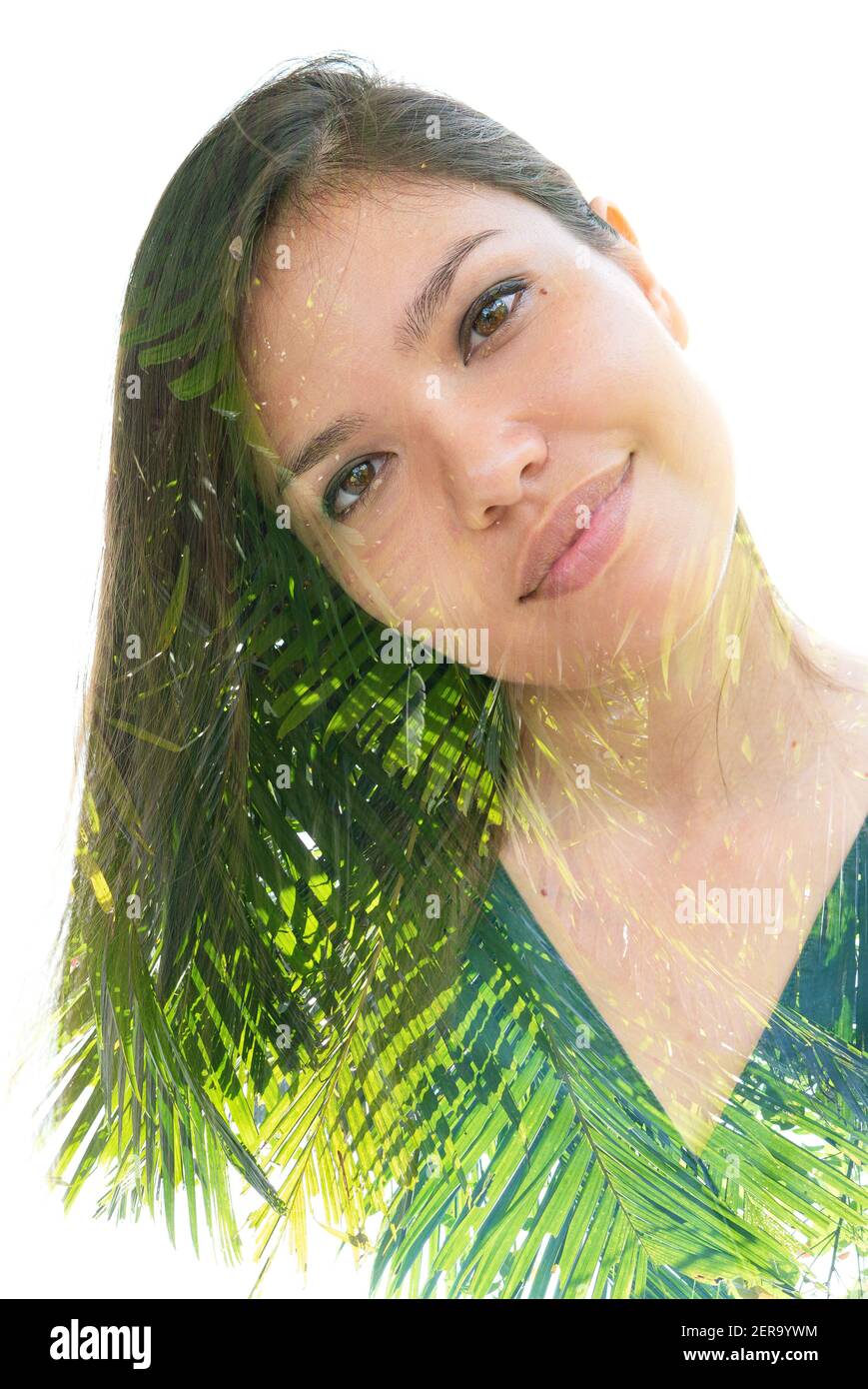 Aestetic portrait of a smiling asian woman Stock Photo