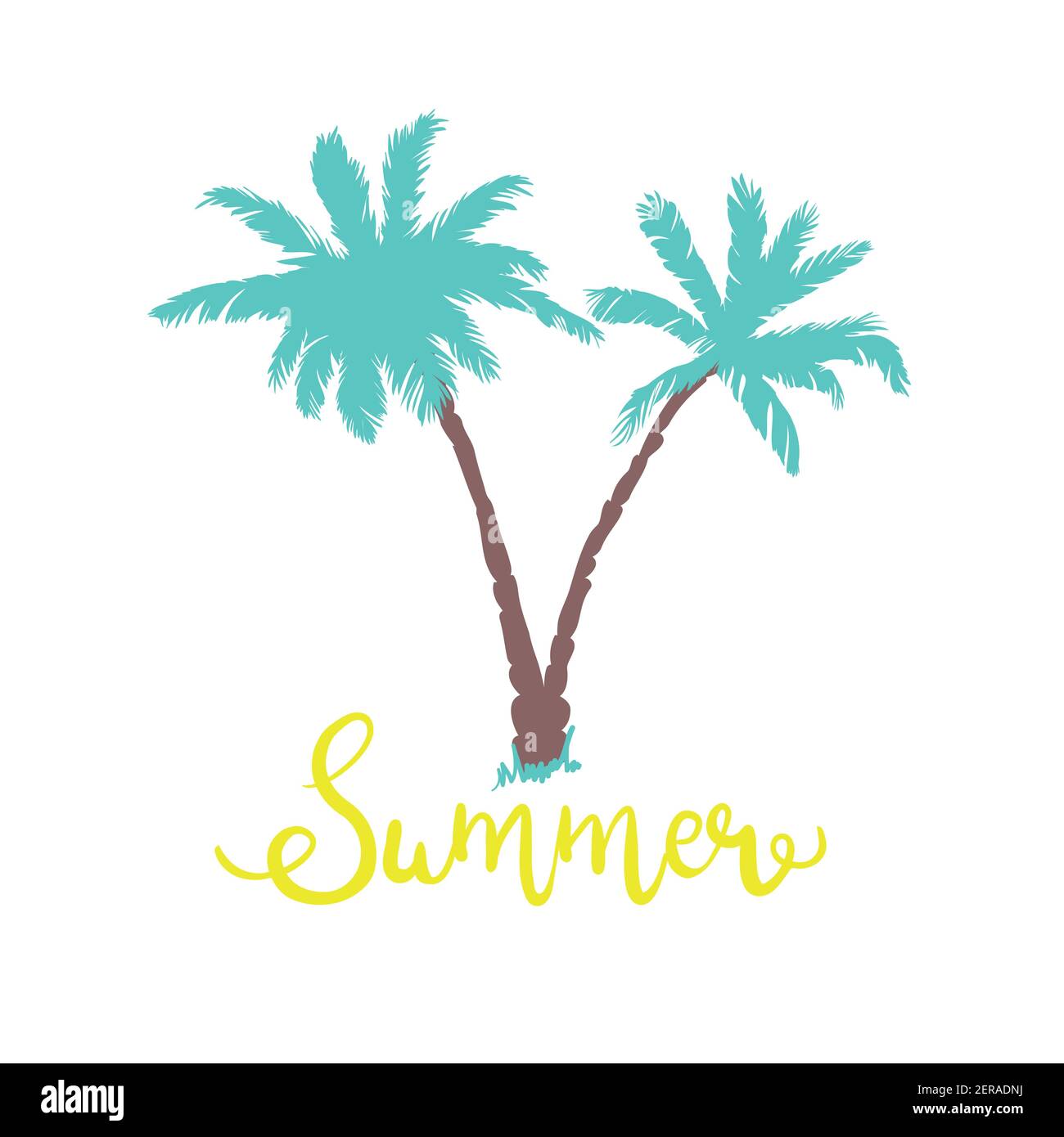 Coconut palms. Illustration on white background for design Stock Vector