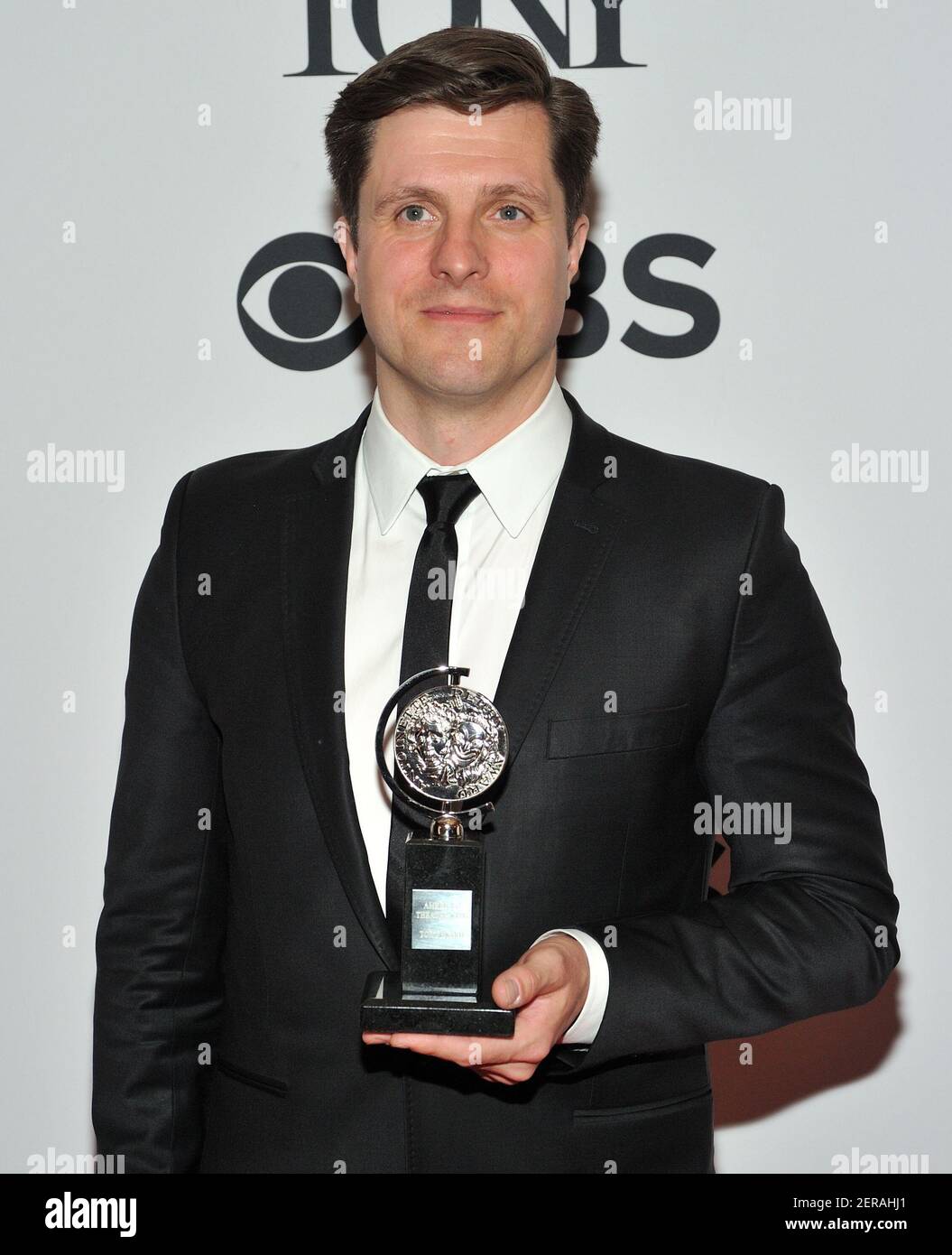 Best Lighting Design of a Play winner Neil Austin in the pressroom at the 2018 Tony Awards in