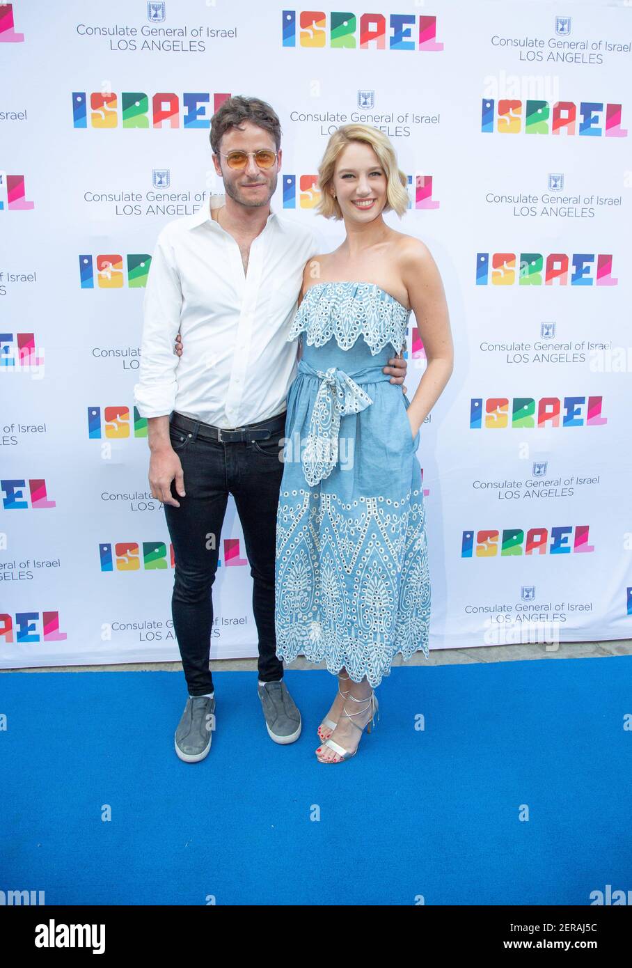 Michael Aloni and Yael Grobglas attend the Israel’s Official 70th