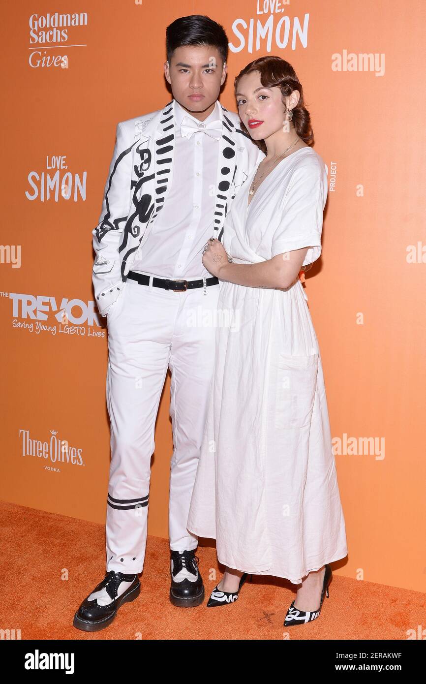 L-R) Activist Chella Man and Artist Mary V attend The Trevor Project's  TrevorLIVE NY Gala at Cipriani Wall Street in New York, NY, on June 11,  2018. (Photo by Anthony BeharSipa USA