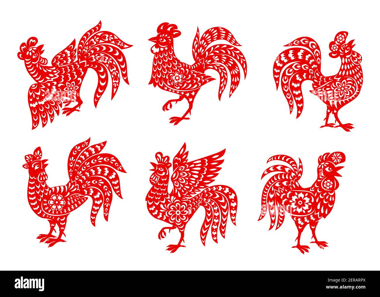 Red Astrology Chinese Zodiac Papercut - Whole Set  New year symbols,  Chinese zodiac signs, Chinese symbols