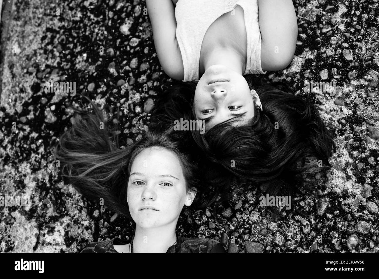 Two women posing photo Black and White Stock Photos & Images - Alamy