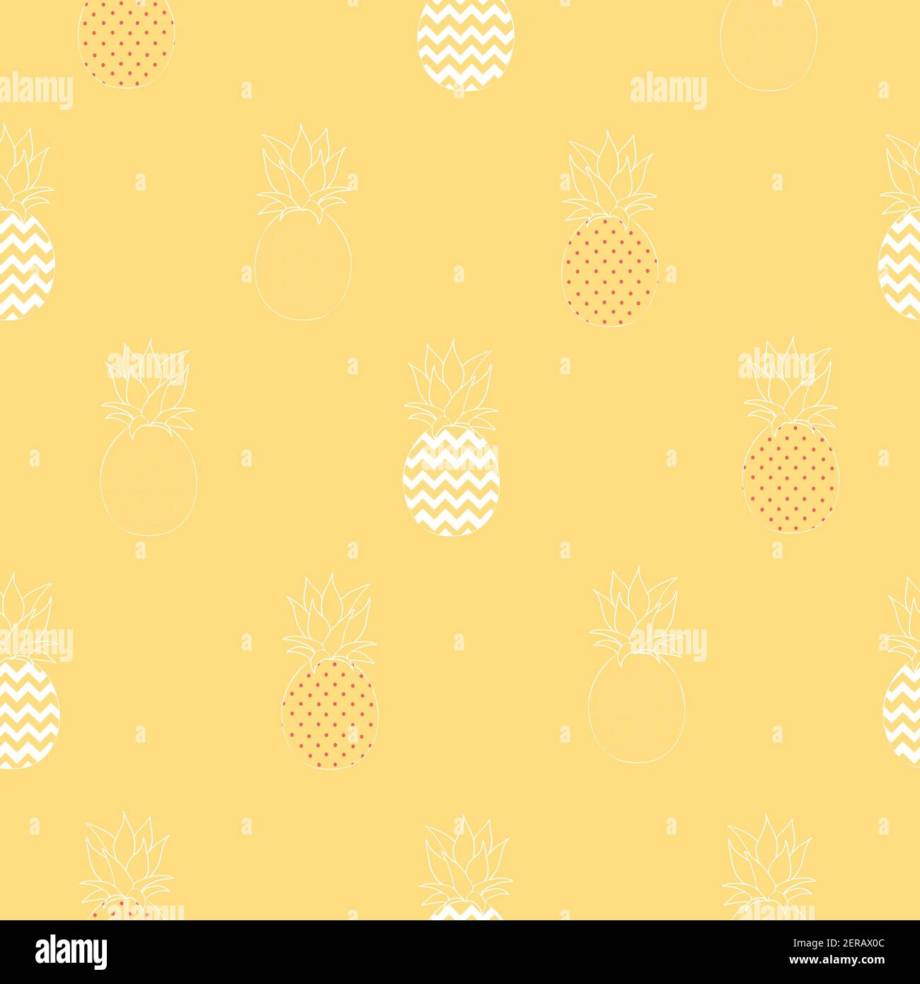 Vector Seamless Pattern with Pineapples black silhouettes. Stock Vector