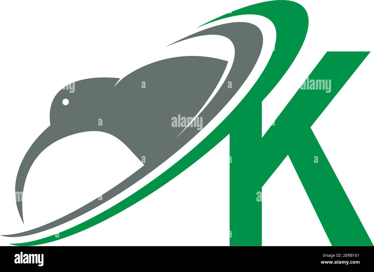 Letter K with kiwi bird logo icon design vector illustration Stock ...