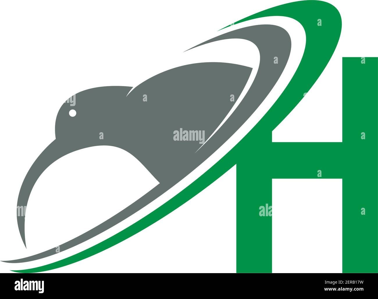 Letter H with kiwi bird logo icon design vector illustration Stock ...