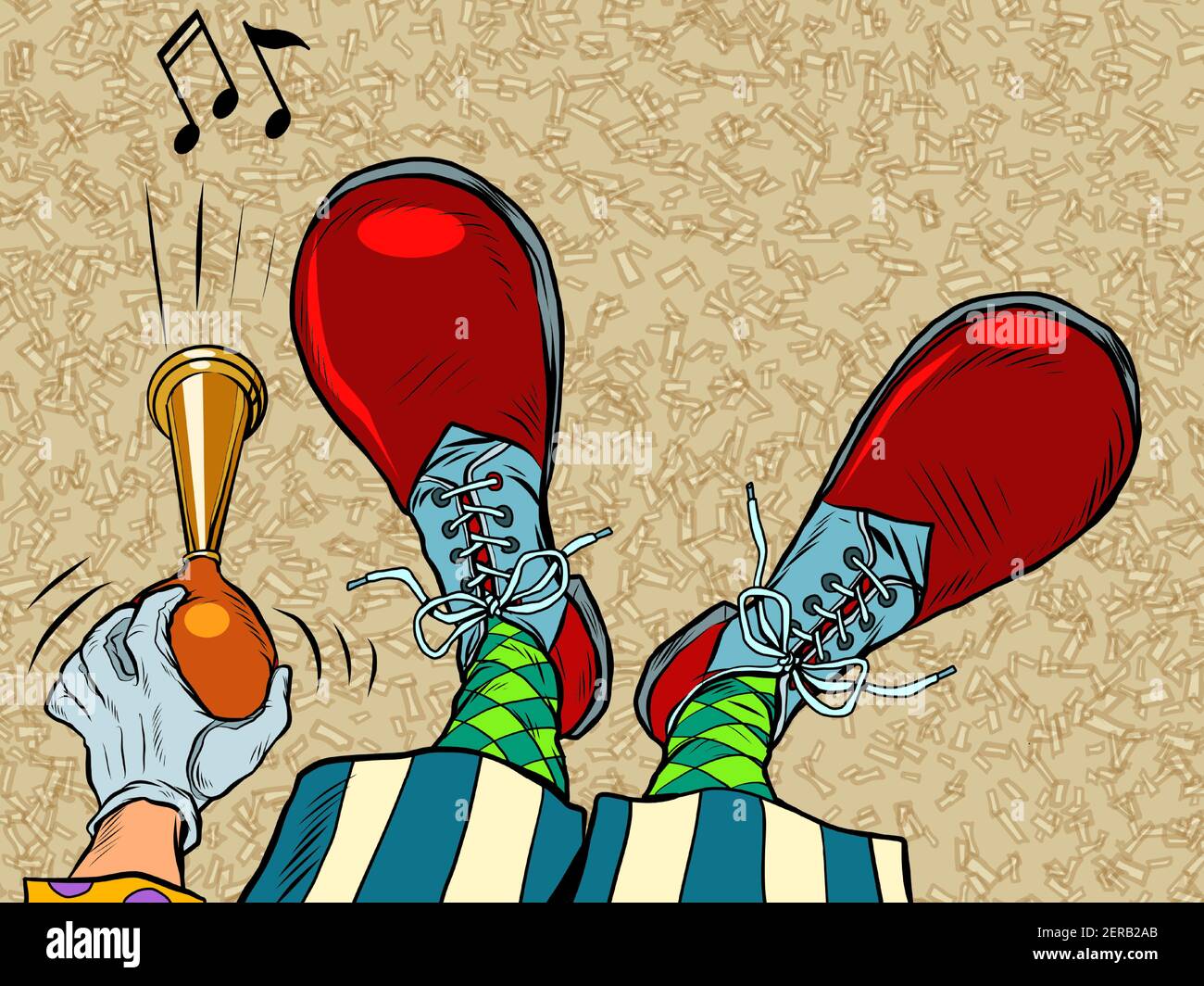 clown feet shoes profession circus profession Stock Vector