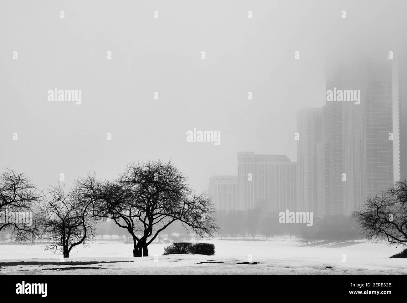 Chicago skyline silhouette Black and White Stock Photos & Images - Alamy