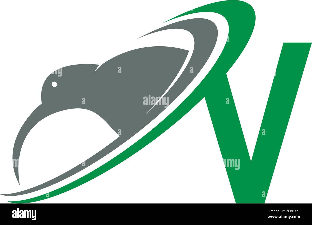 Letter V with kiwi bird logo icon design vector illustration Stock ...