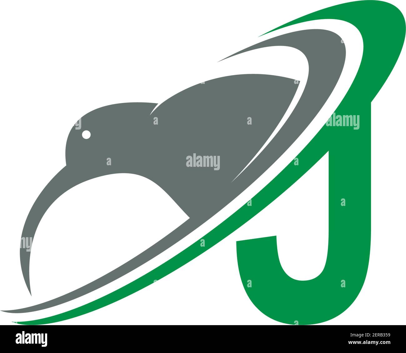 Letter J with kiwi bird logo icon design vector illustration Stock ...