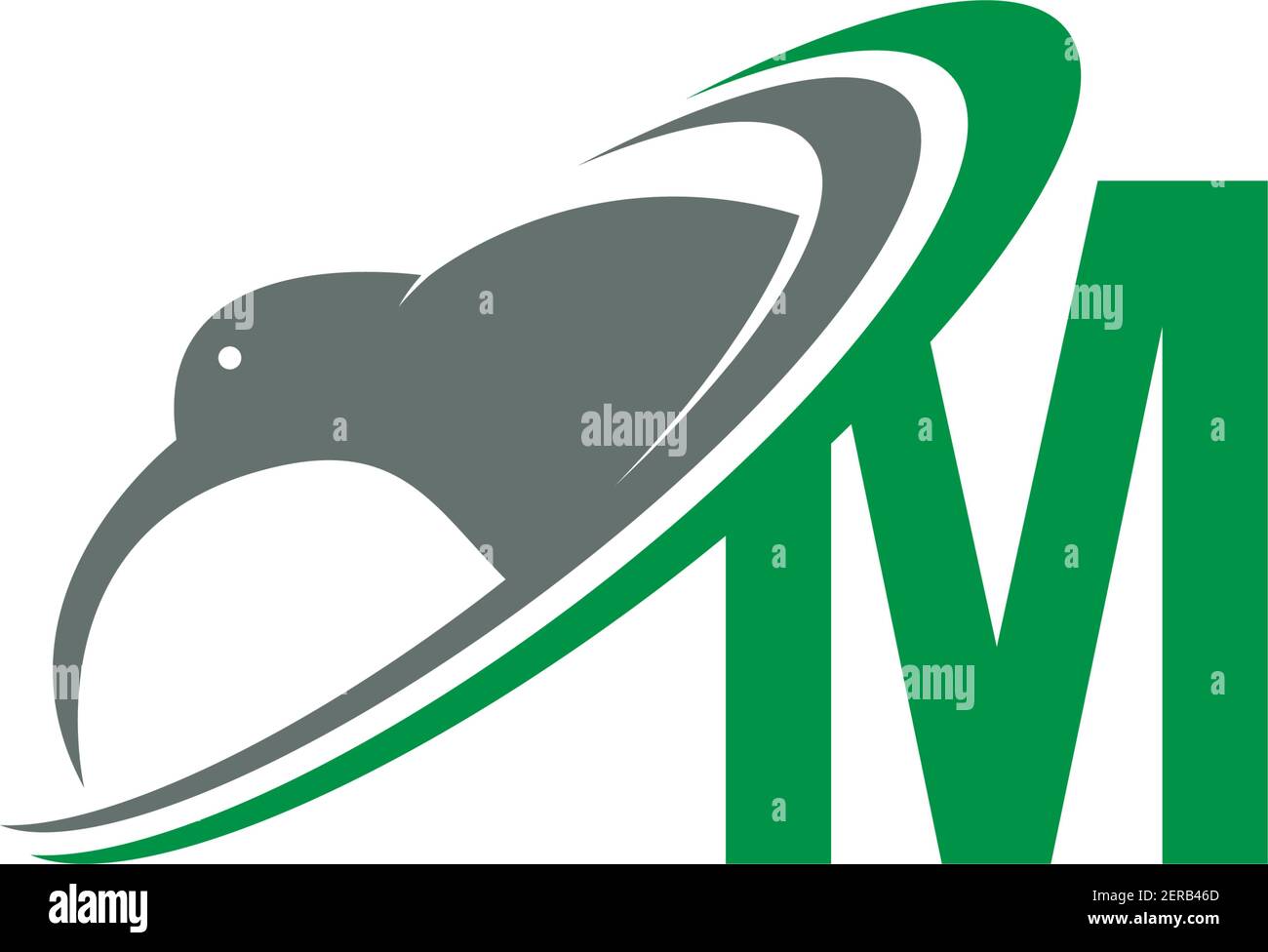 Letter M with kiwi bird logo icon design vector illustration Stock ...