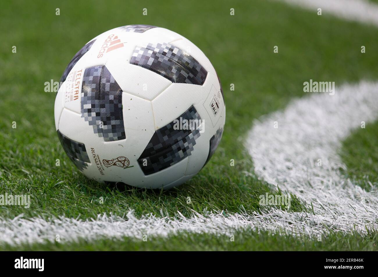 The adidas Telstar 2018 world cup replica football on a white background  Stock Photo - Alamy