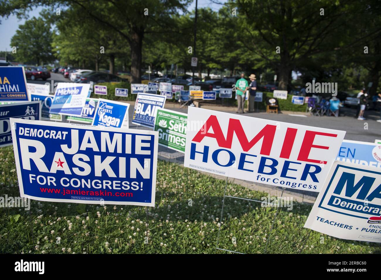 UNITED STATES JUNE 18 Campaign signs are placed outside the Activity