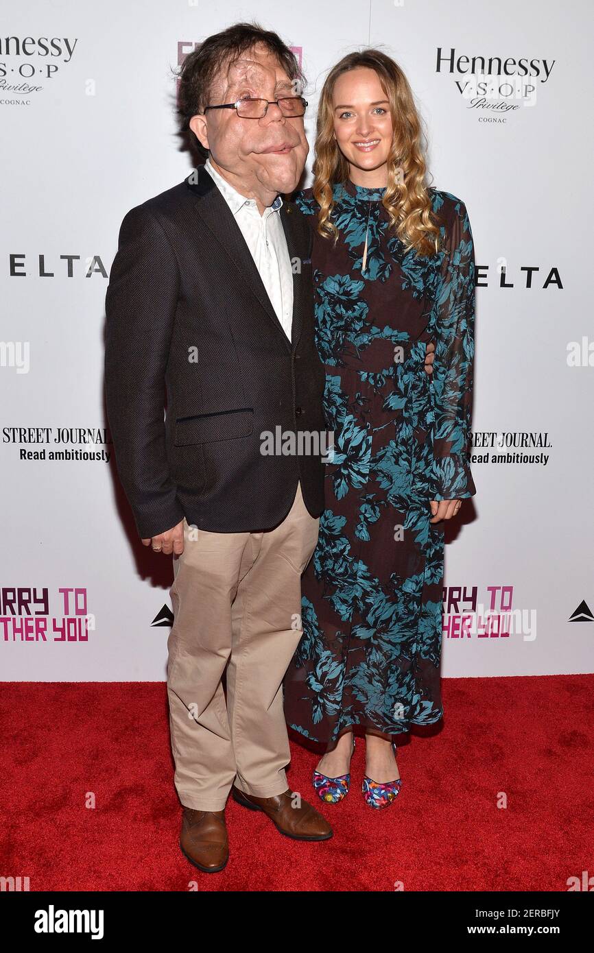 (L R) Adam Pearson and Jess Weixler attend the "Sorry To Bother You" Premiere during Opening