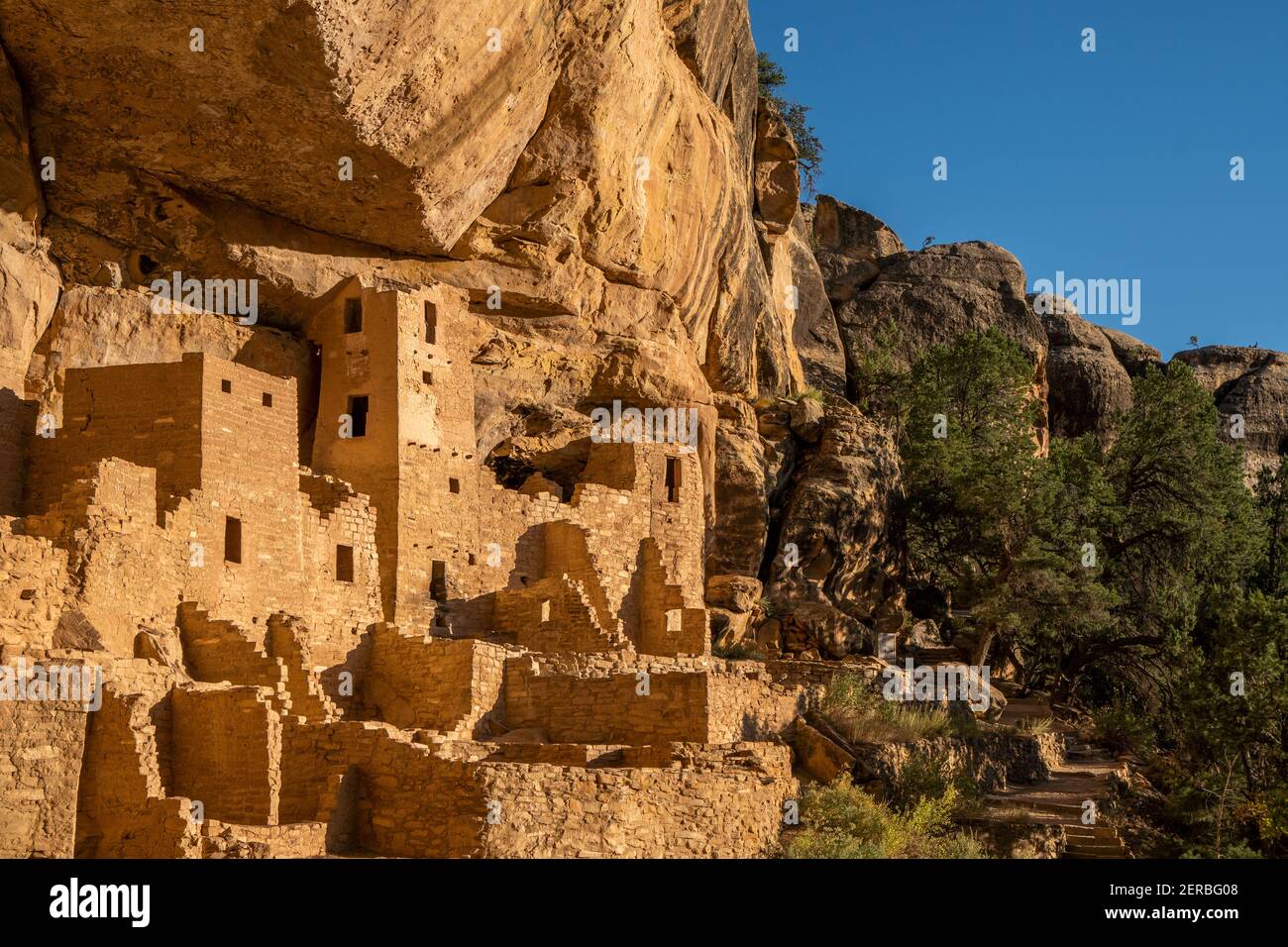Historic Cliff Palace restored ruins in Mesa Verde National Park Stock ...