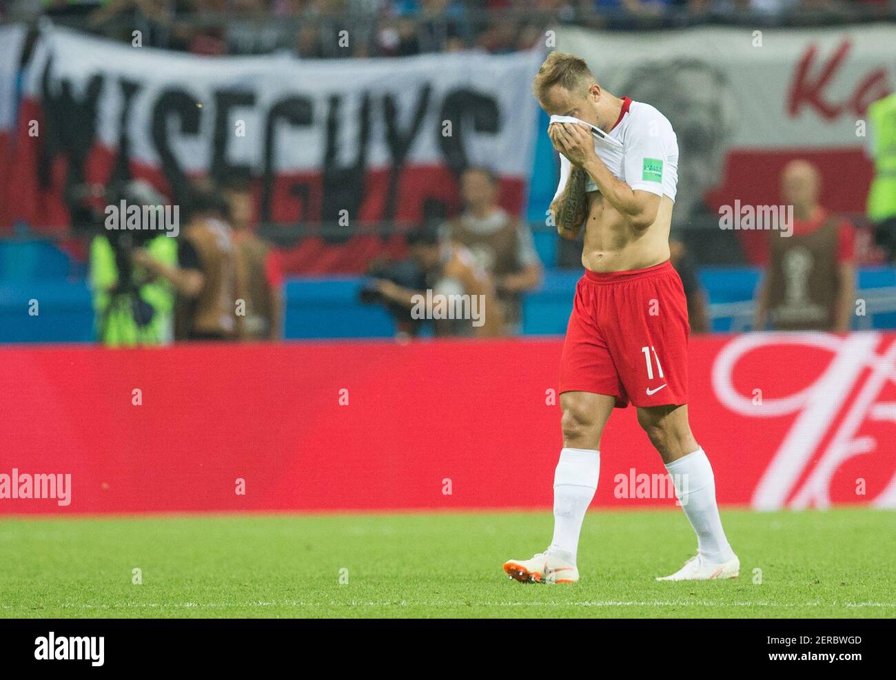 24.06.2018, Kazan, pilka nozna, mistrzostwa swiata, Polska - Kolumbia, N/z  Kamil Grosicki (POL), fot. Tomasz Jastrzebowski / Foto Olimpik ----- 24.06. 2018, Kazan, football, FIFA World Cup 2018, Poland - Columbia, In the