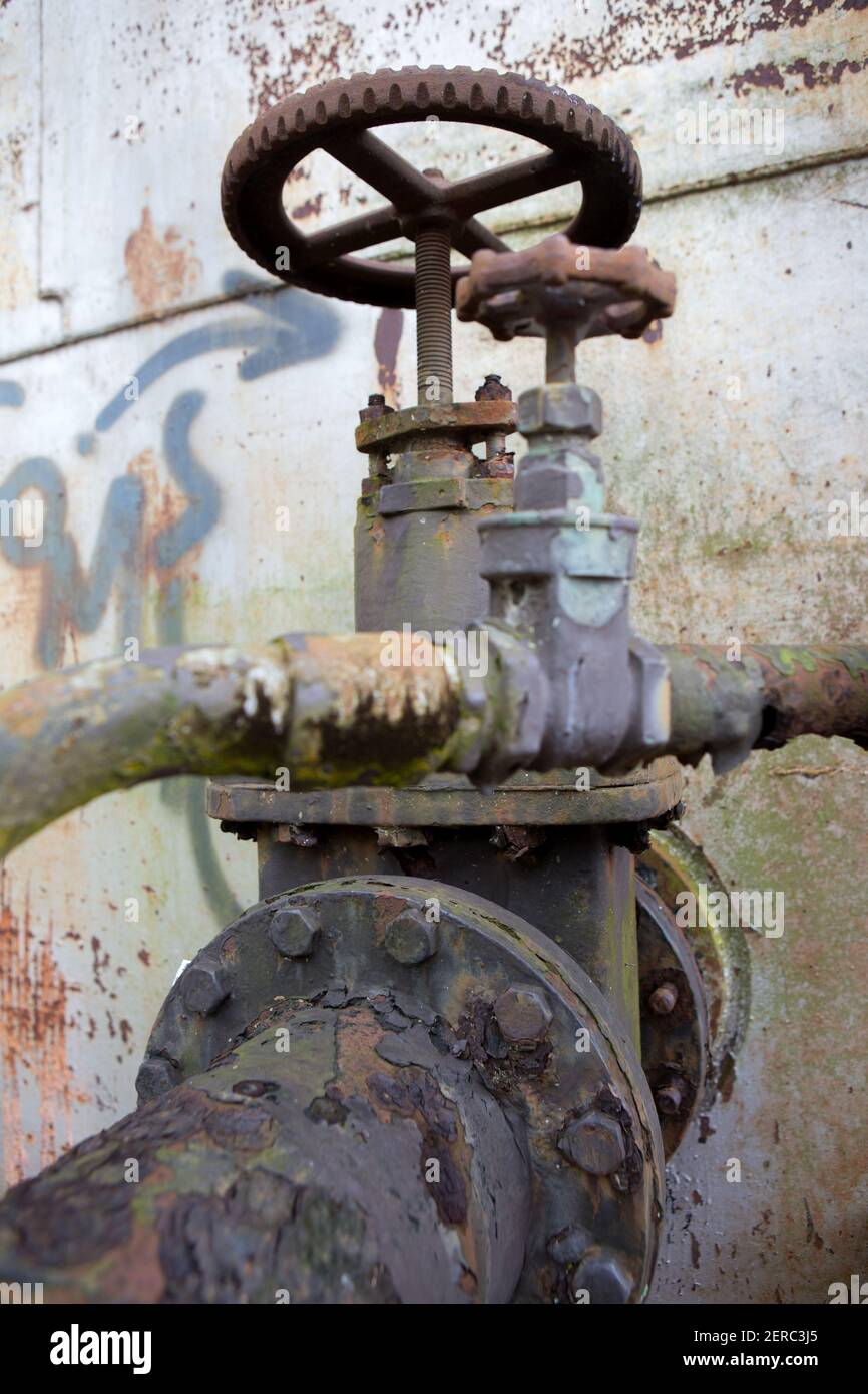 Navy fuel tank valves Cairns Australia. Built 1943 for allied military
