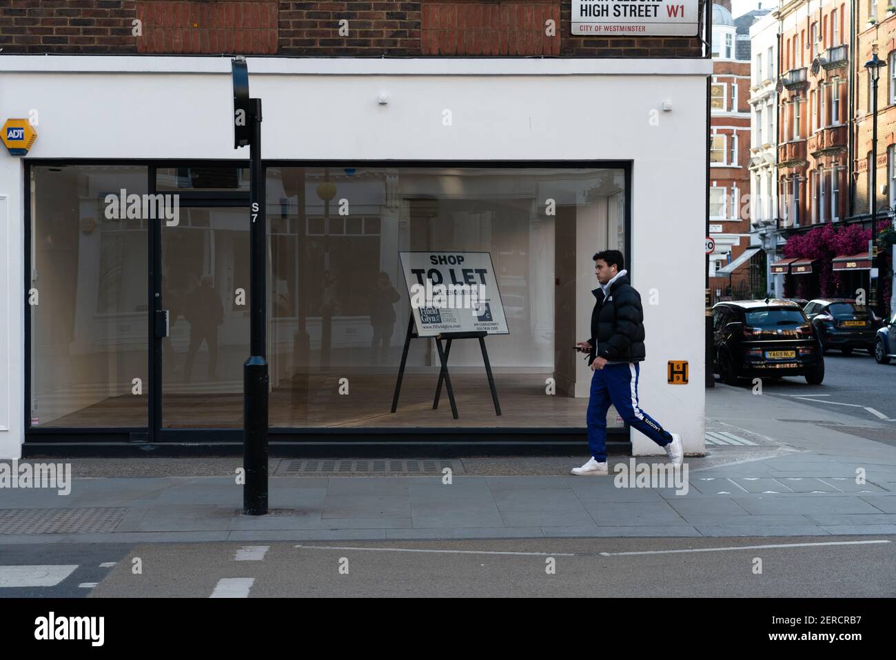 Shop to let Marylebone high street Stock Photo