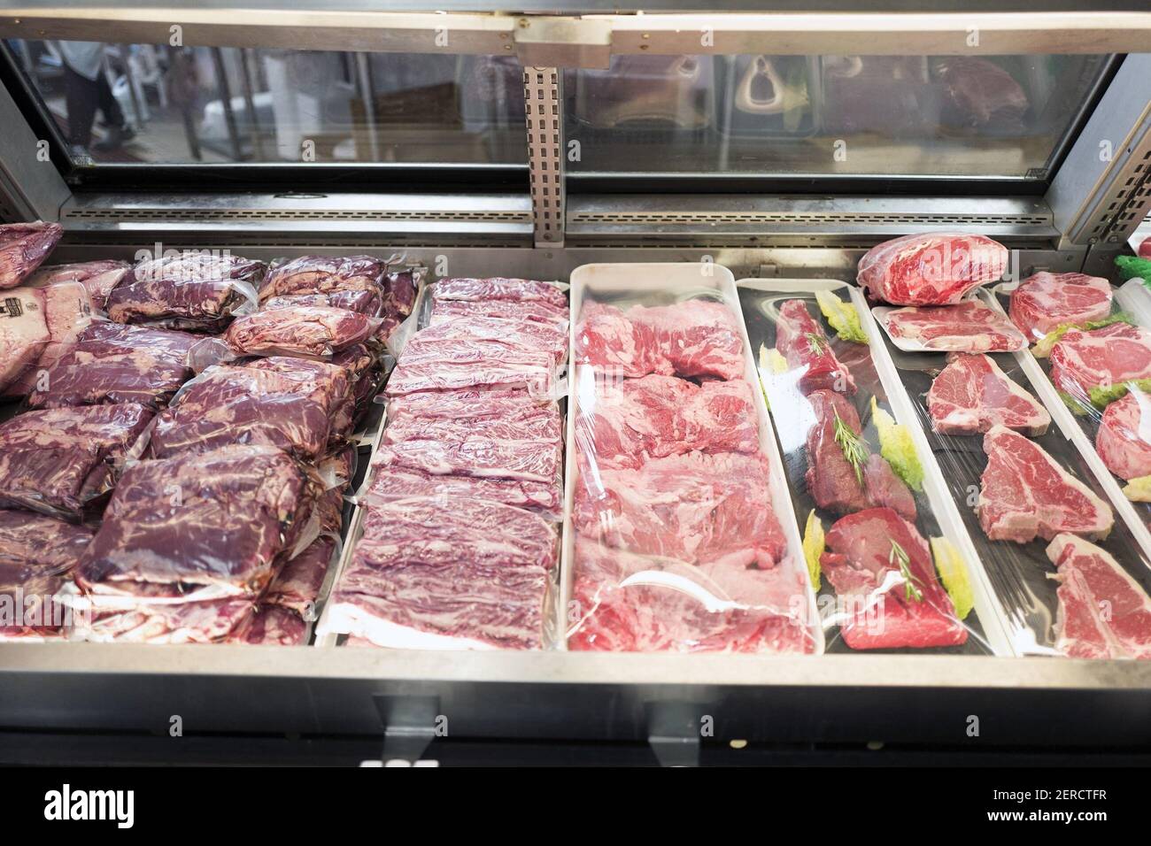 A view of the variety of cuts of meat at Graziano's Market in Coral ...