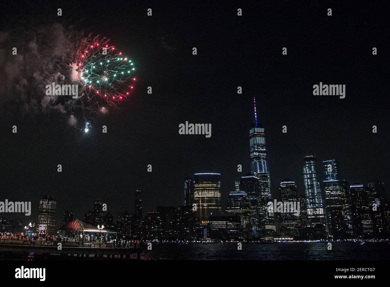 Fireworks as seen from Exchange Place at the 5th annual Freedom and