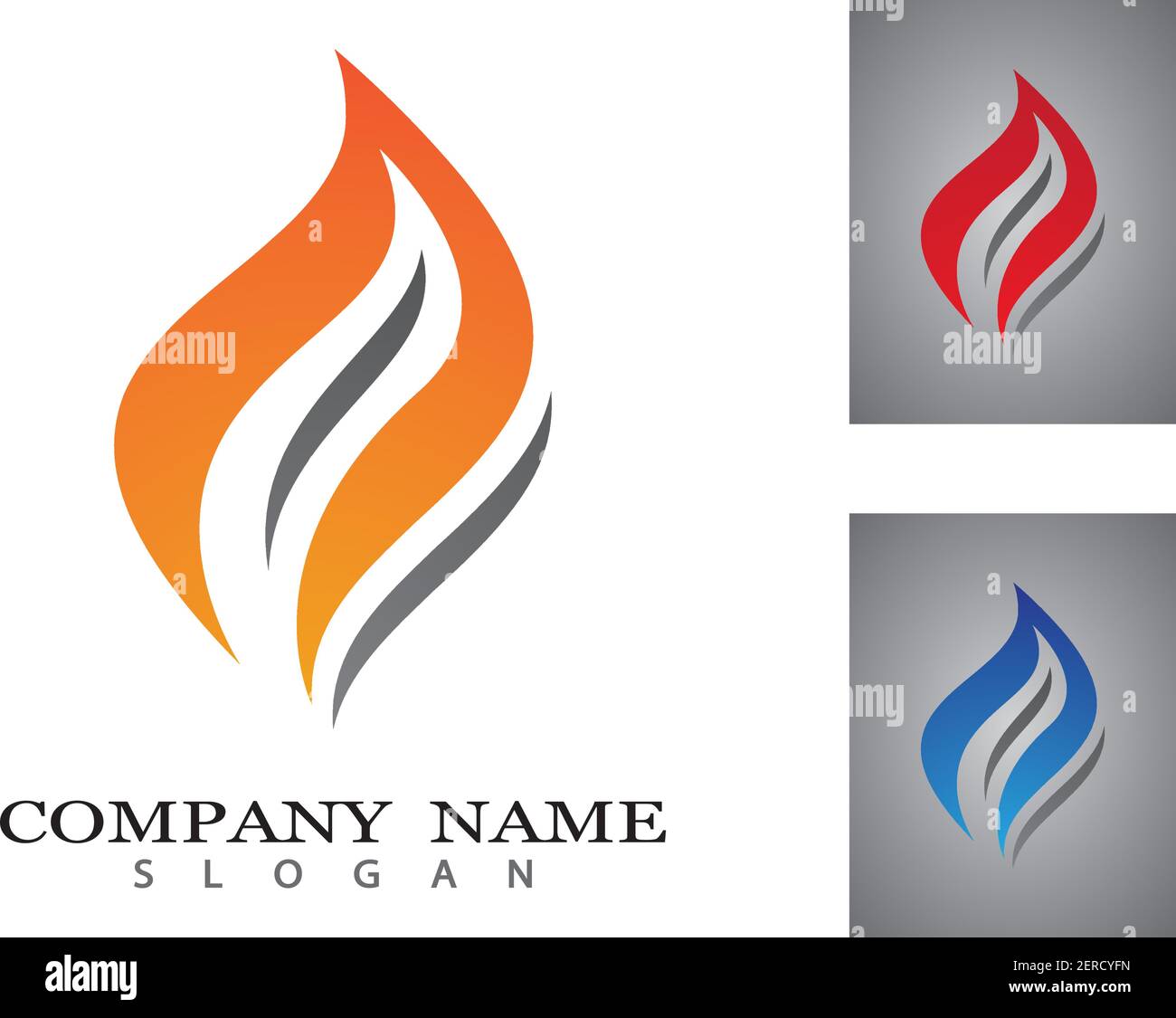 Fire flame Logo Template vector icon Oil, gas and energy logo concept ...