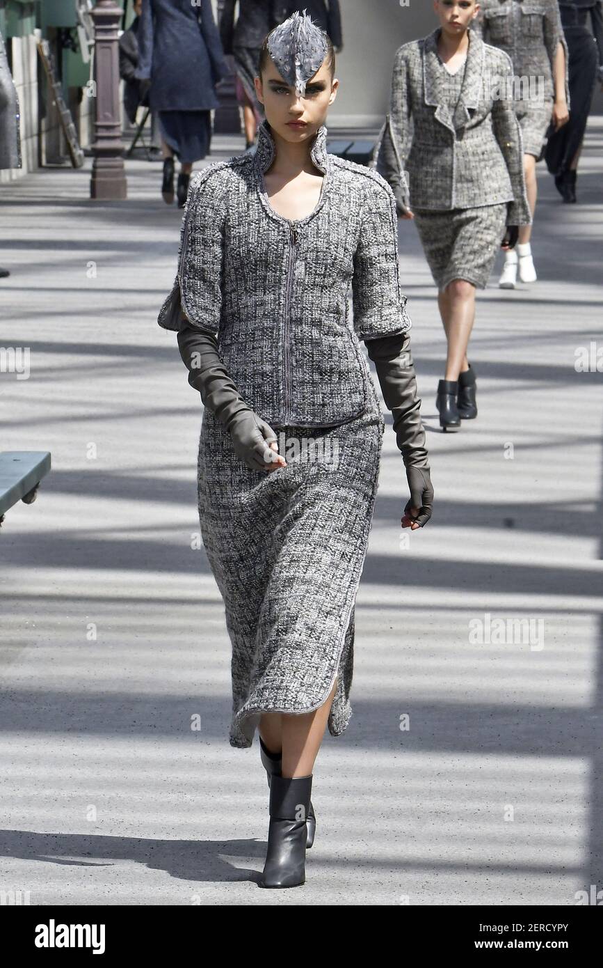 Meghan Roche walks on the runway during the Chanel Haute Couture Fall  Winter 2018 Fashion Show held in Paris, France on July 3, 2018. (Photo by  Jonas Gustavsson/Sipa USA Stock Photo - Alamy