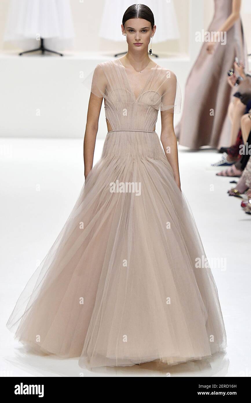 A Model walks on the runway during the Christian Dior Haute Couture Fall  Winter 2018 Fashion Show held in Paris, France on July 2, 2018. (Photo by  Jonas Gustavsson/Sipa USA Stock Photo - Alamy