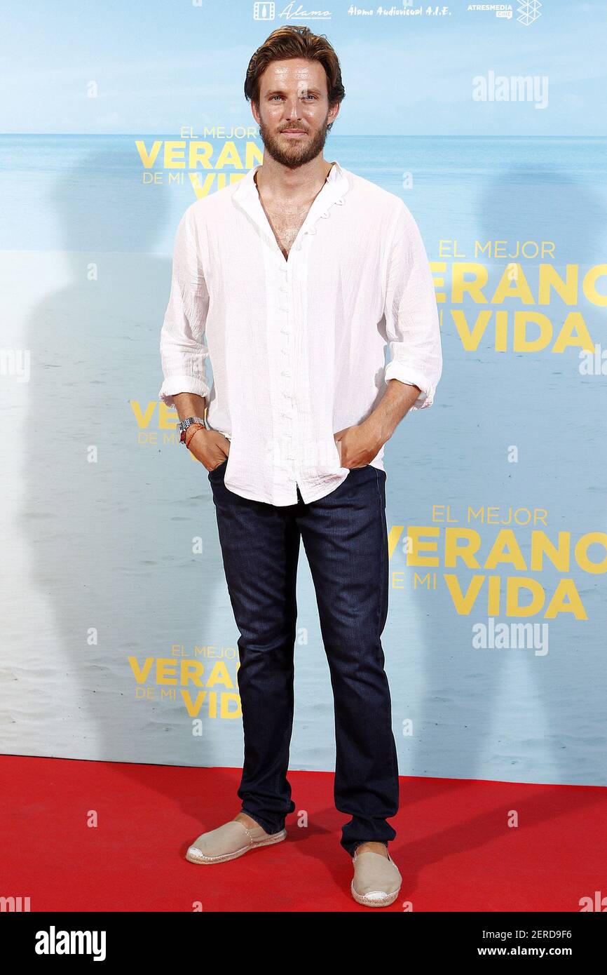 Actor Alex Hafner attends 'El Mejor Verano De Mi Vida' premiere. July 9,  2018. (Photo by Acero/Alter Photos/Sipa USA Stock Photo - Alamy