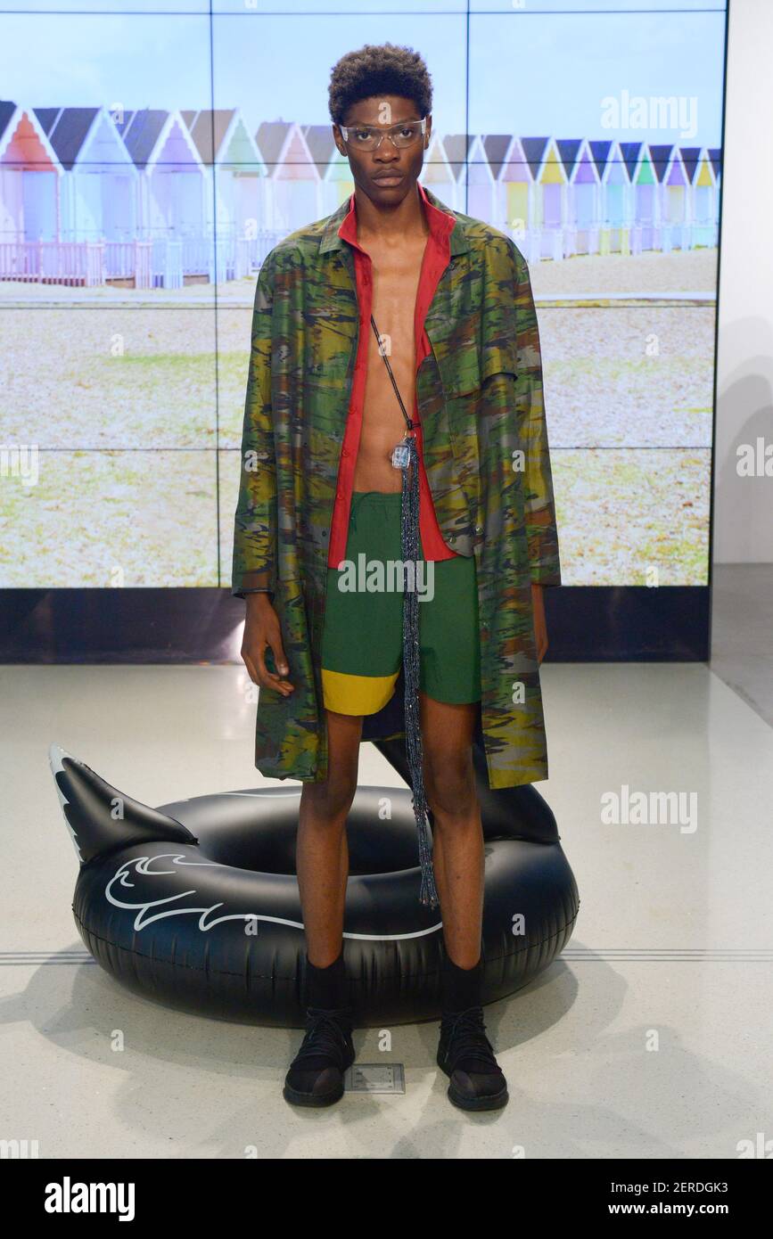 Model at the presentation for Death to Tennis Fashion Show during New York  Menswear Spring Sumer 2019 held in New York, NY on July 11, 2018. (Photo by  Jonas Gustavsson/Sipa USA Stock