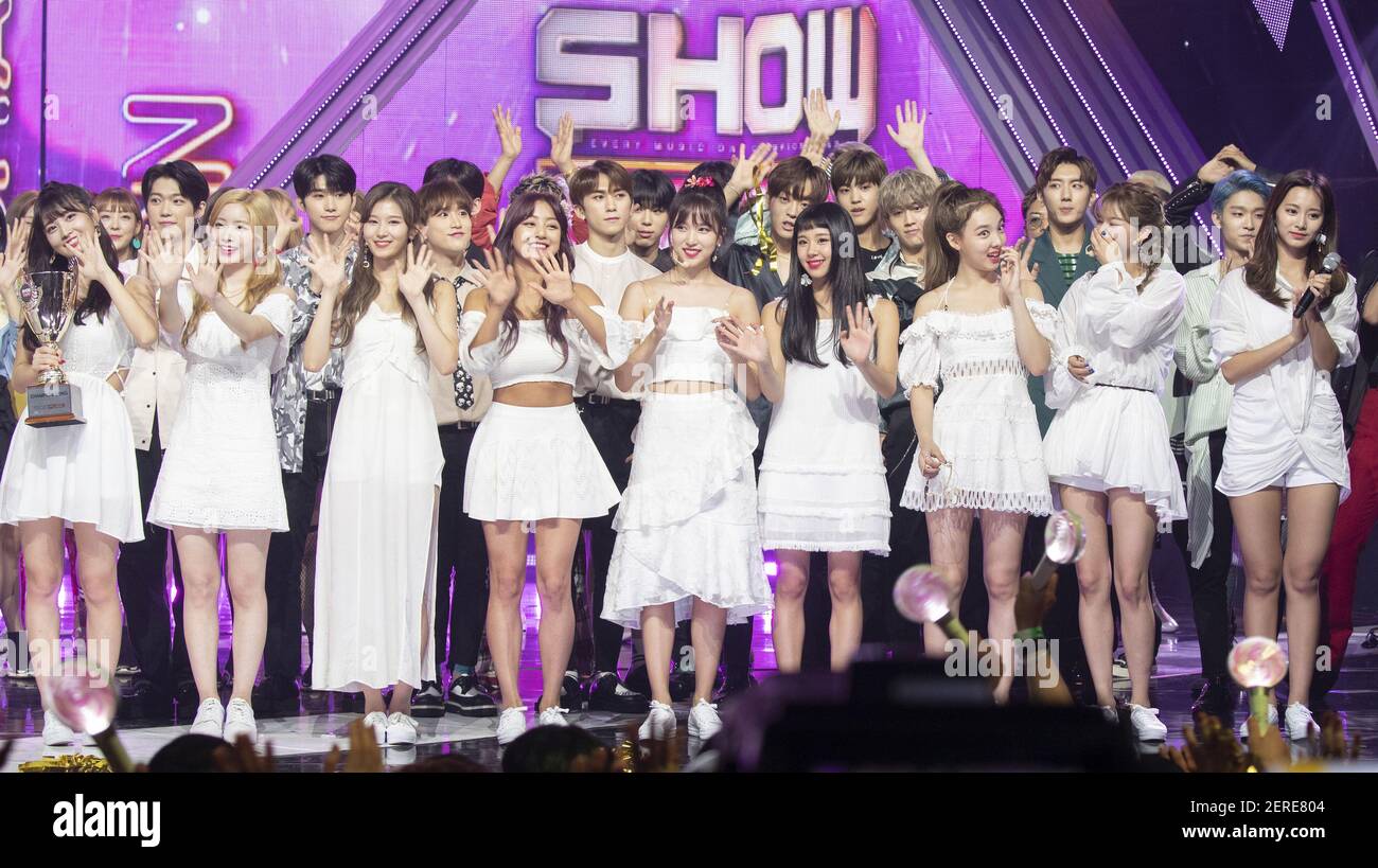 18 July 18 Goyang South Korea South Korean K Pop Girl Group Twice Performs On The Stage During A Mbc Tv K Pop Music Chart Program Show Champion At Mbc Dream Center