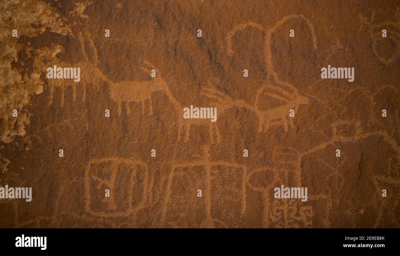 The Maze Rock Art Site features Archaic and Ancestral Puebloan