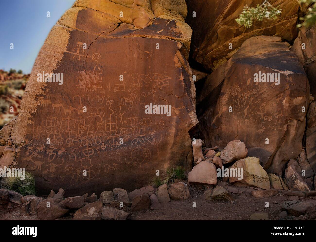 The Maze Rock Art Site features Archaic and Ancestral Puebloan