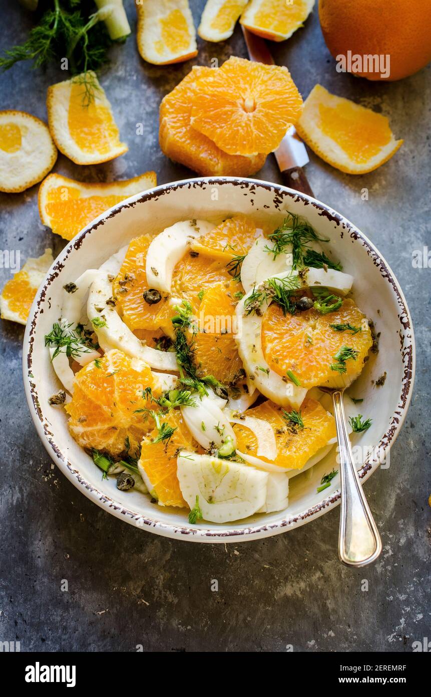 Fennel and orange salad Stock Photo Alamy