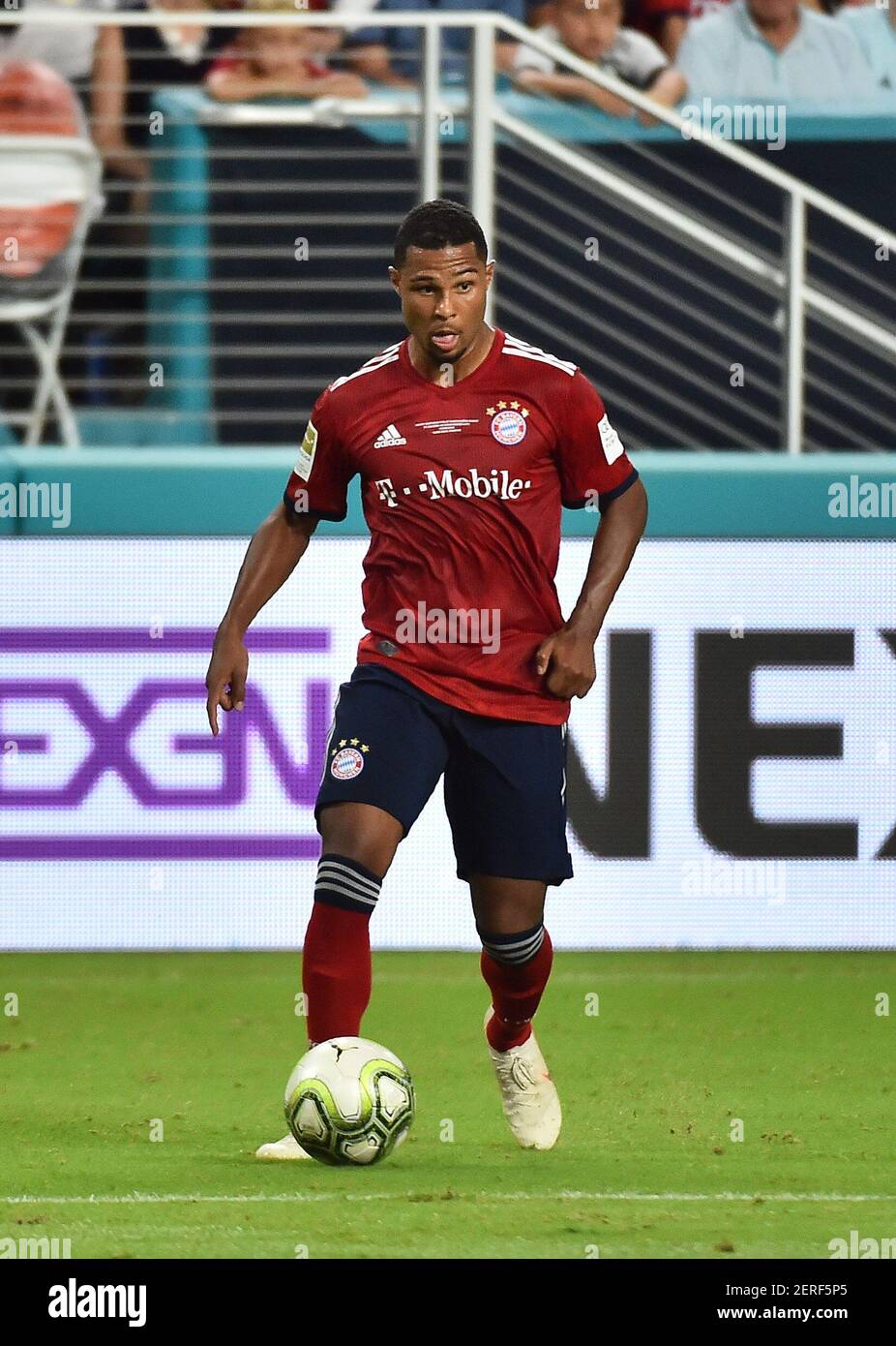 Jul 28 18 Miami Fl Usa Bayern Munich Forward Benjamin Mendy 22 Controls The Ball During The Second Half Of An International Champions Cup Soccer Match Against The Manchester City At Hard
