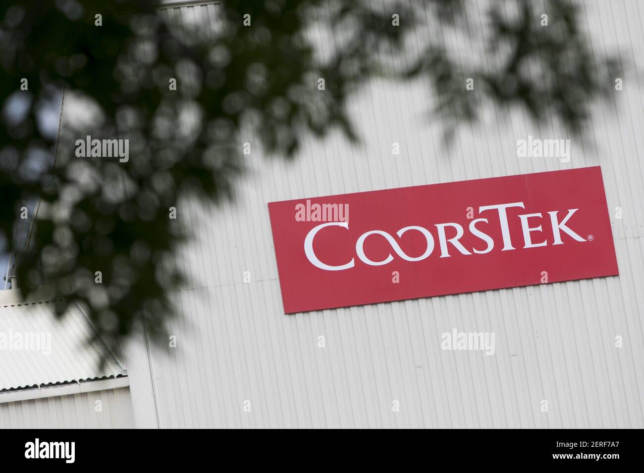 A logo sign outside a facility occupied by CoorsTek in Golden, Colorado