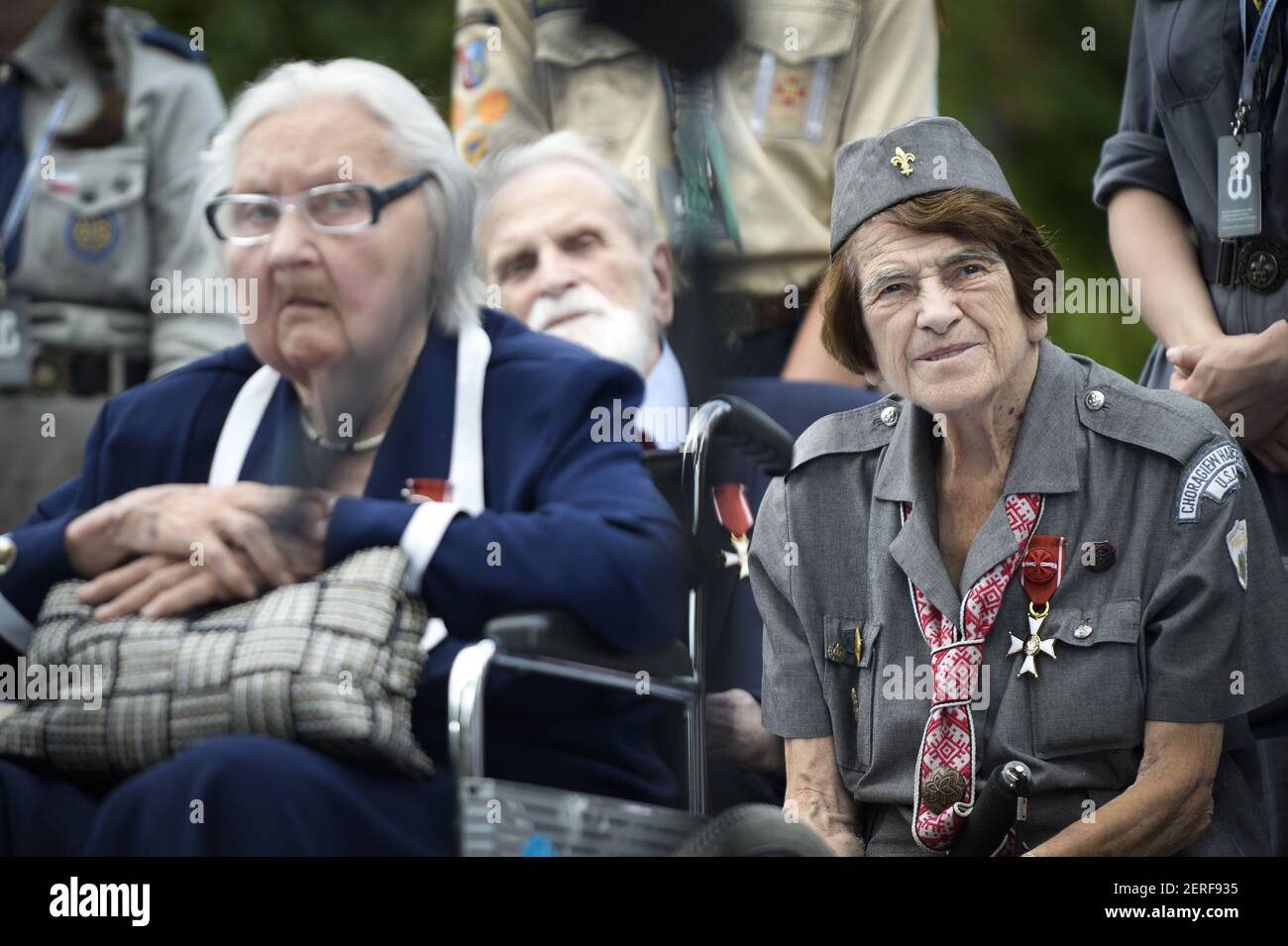 Jadwiga Chrusciel (r), former Polish Scouts leader and participant in