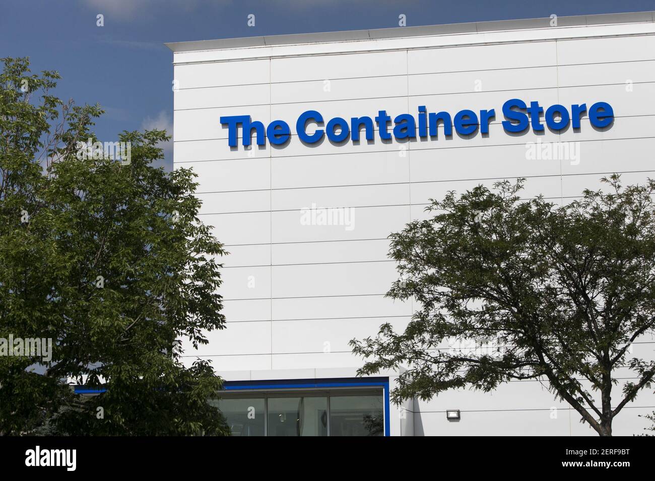 A logo sign outside of a The Container Store retail store in Broomfield ...