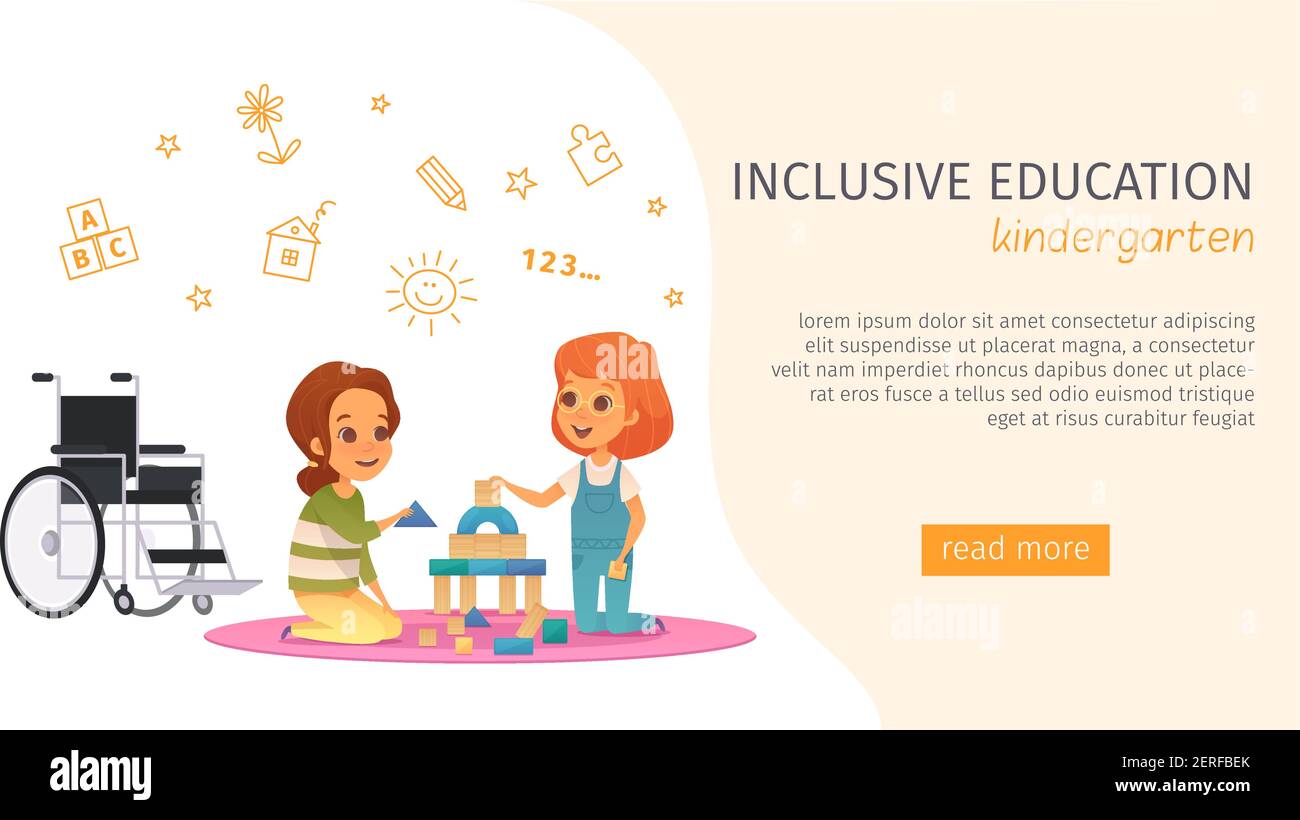 Inclusion Imagedescription Colored inclusion inclusive education banner with kindergarden ...