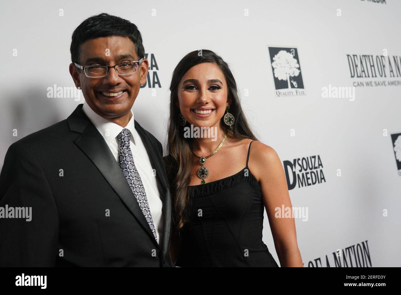 Dinesh D'Souza and Danielle D'Souza Gill at the 'Death Of A Nation' Los