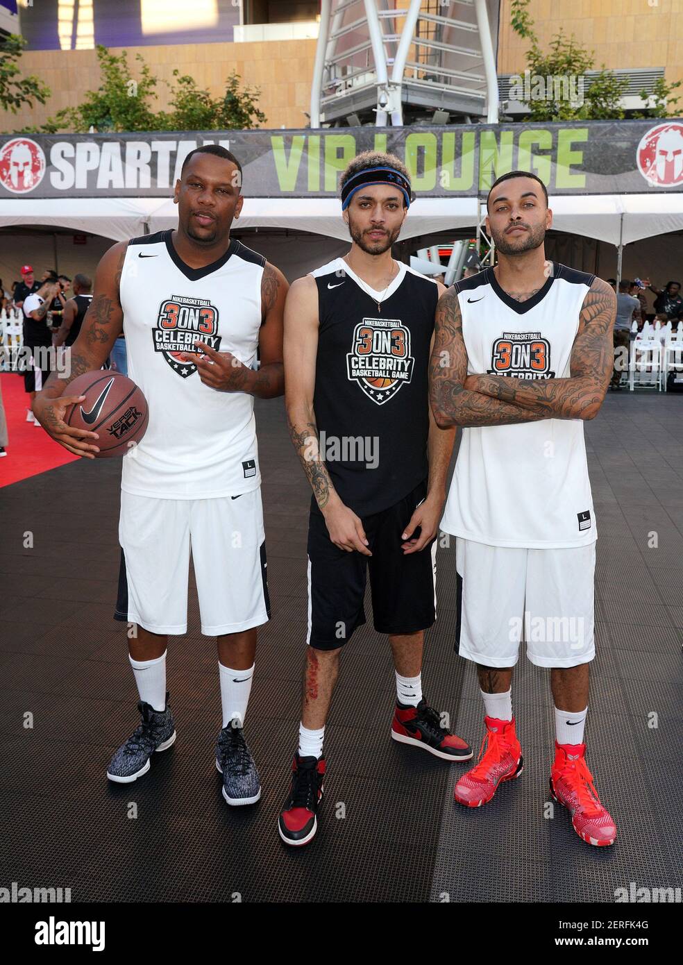 Kris Lofton, Kalin White and Don Benjamin at the 10th Annual Nike Basketball  3On3 Tournament held at L.A. Live's Microsoft Square on August 03, 2018 in  Los Angeles, CA, USA (Photo by