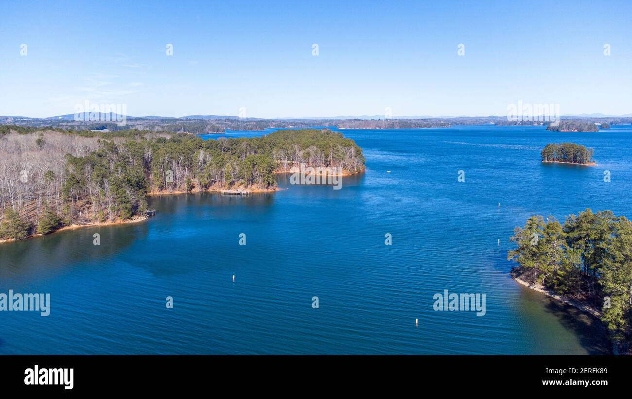 Aerial view of Lanier Lake in Georgia, USA Stock Photo