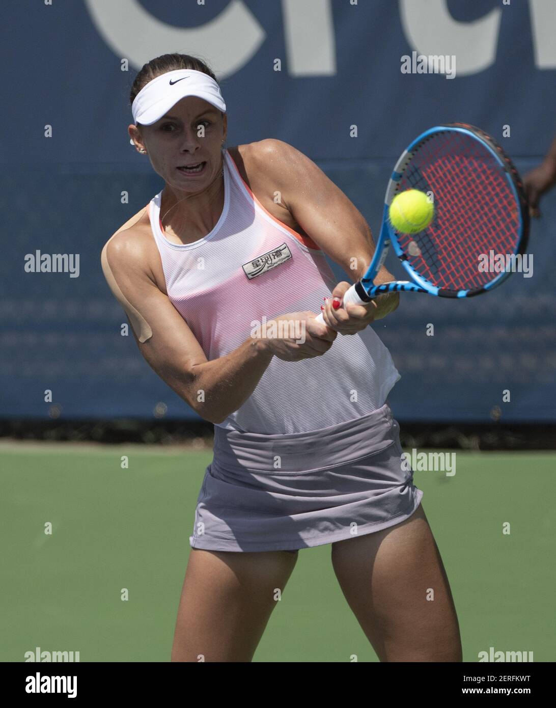 August 4,2018: Magda Linette (POL) loses to Donna Vekic (CRO) 6-1, 7-6, at  the CitiOpen being played at Rock Creek Park Tennis Center in Washington,  DC, . Â©Leslie Billman/Tennisclix/(Photo by Leslie Billman/CSM/Sipa