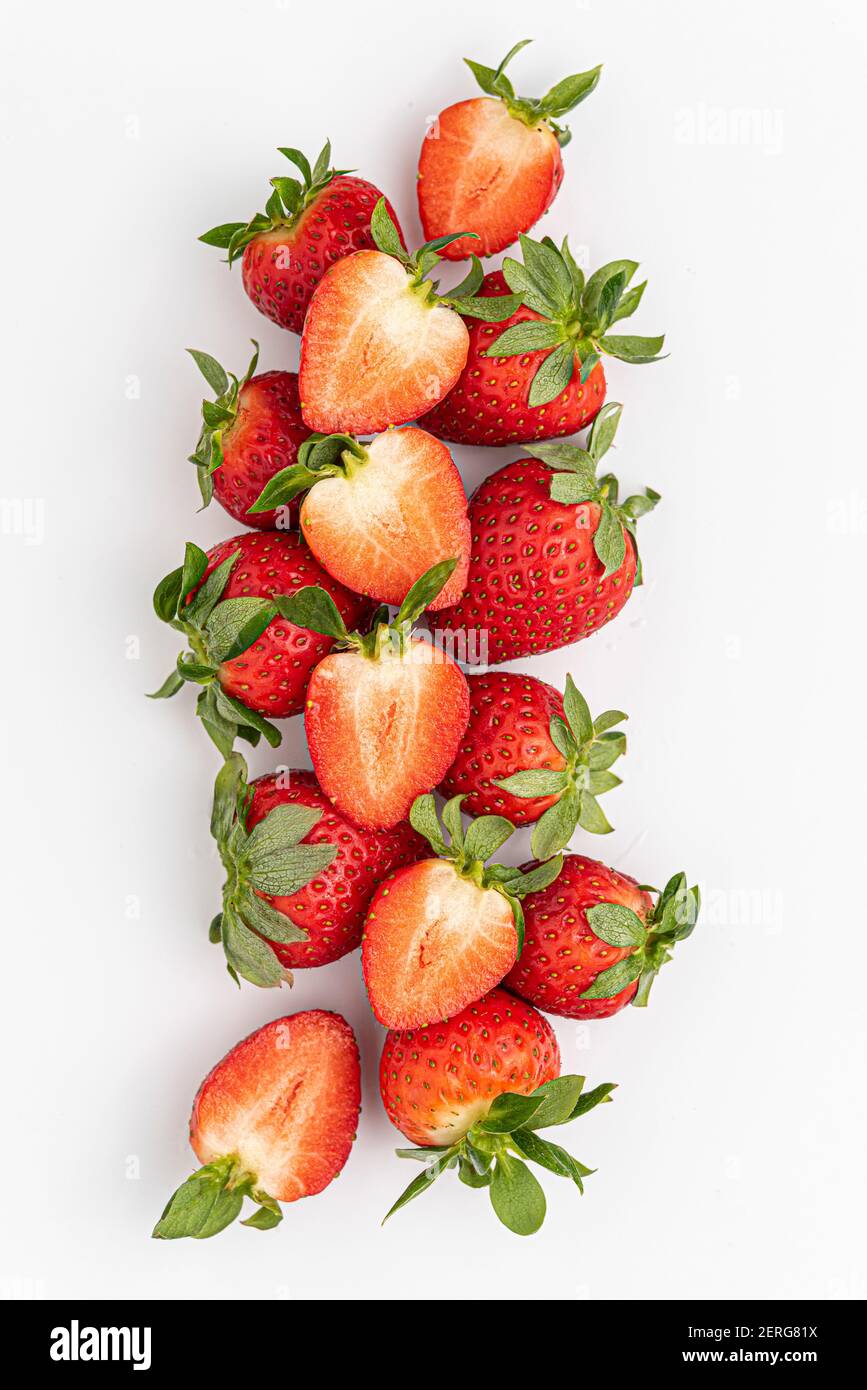 Fresh Strawberries over White Background Stock Photo - Alamy