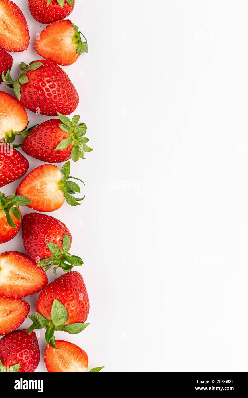 Fresh Strawberries over White Background Stock Photo - Alamy